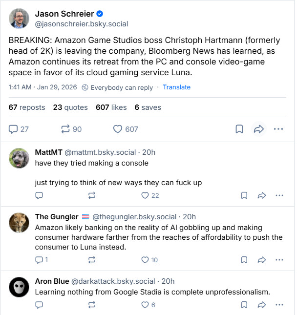 《古墓丽影》发行商亚马逊游戏工作室总负责人离职