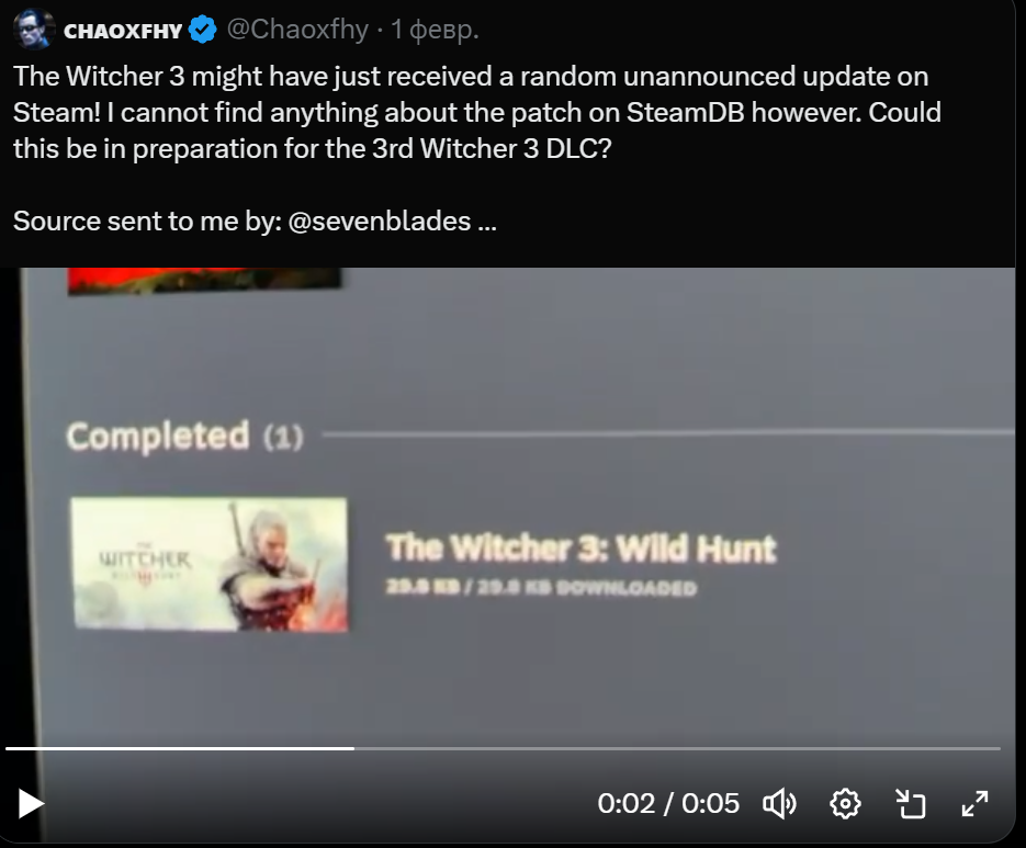 《巫师3》PC版突然更新！CDPR或在为全新DLC铺路