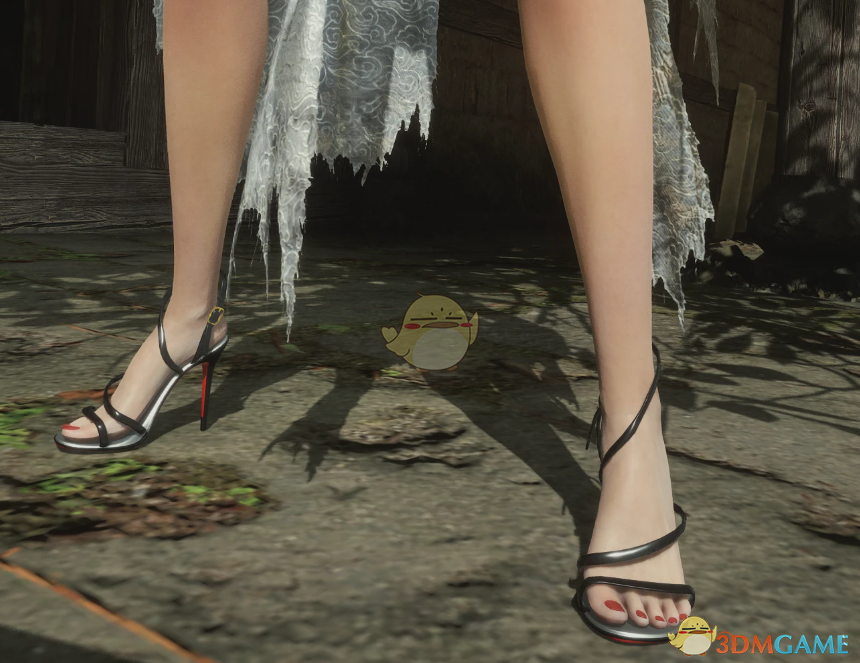 《明末：渊虚之羽》黑色系带高跟鞋MOD