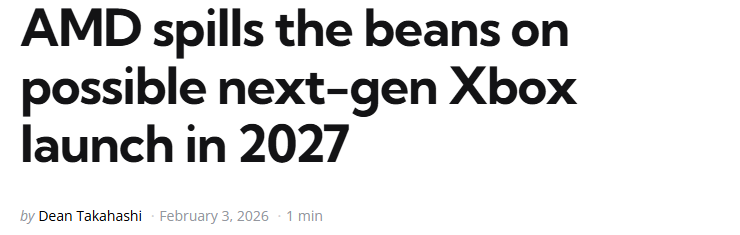 ��һ��Xbox������2027������ AMD��ȷȫ��ȷ������SoC