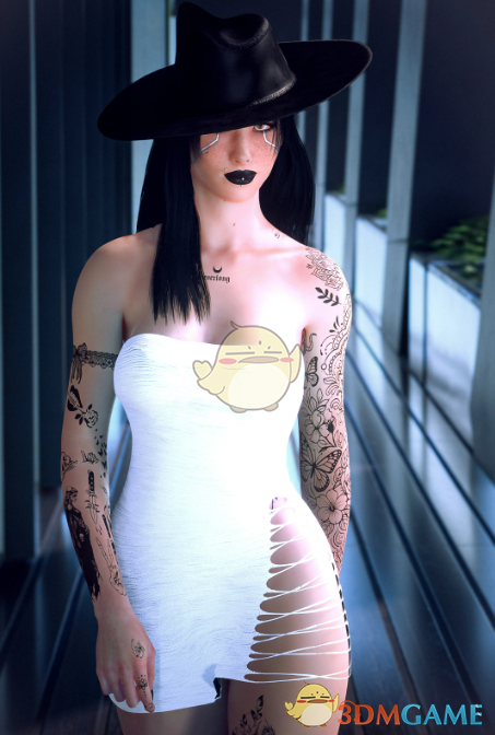 《赛博朋克2077》抹胸侧绑带短裙MOD