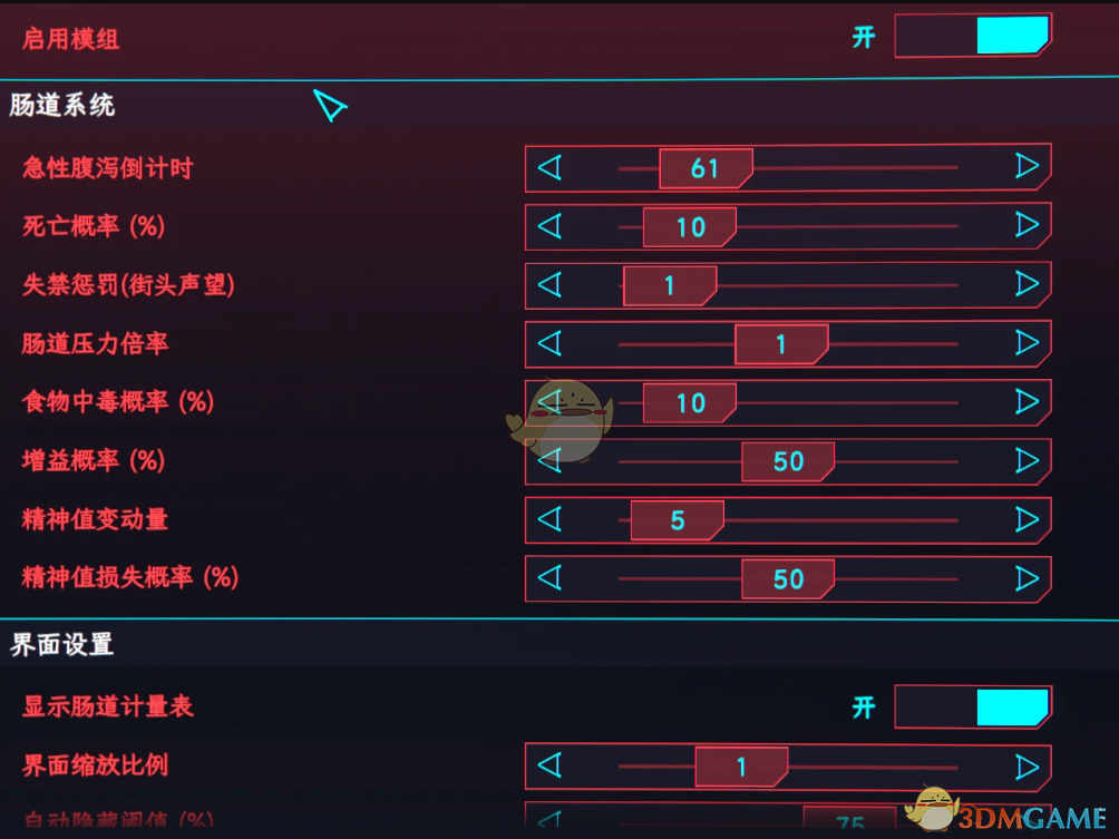 《赛博朋克2077》肠胃消化系统MOD