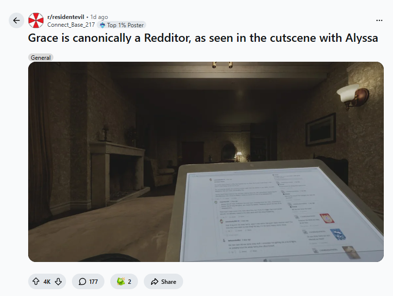 《生化危机9》隐藏彩蛋：格蕾丝在游戏中使用Reddit论坛