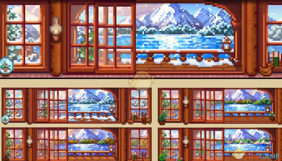 《星露谷物语》雪景落地窗MOD