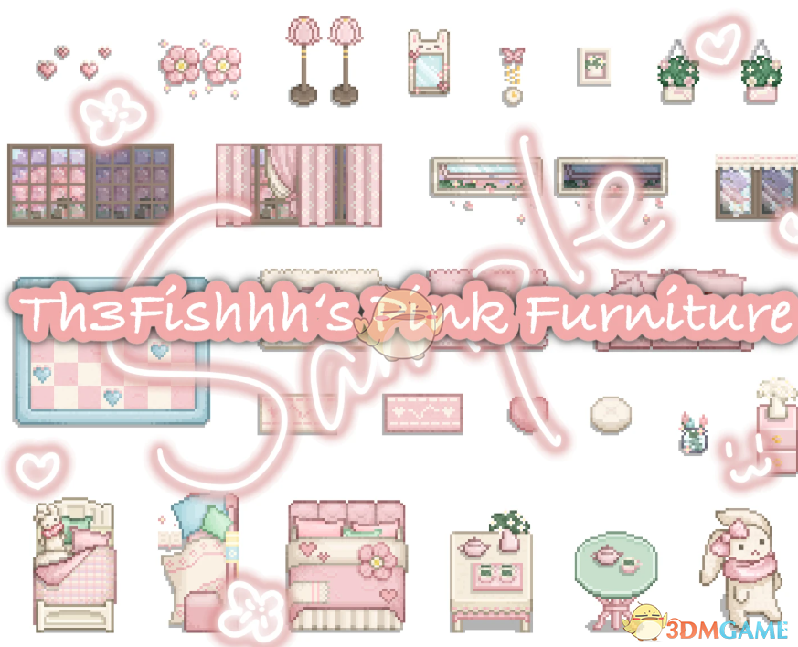 《星露谷物语》粉色少女家具包MOD