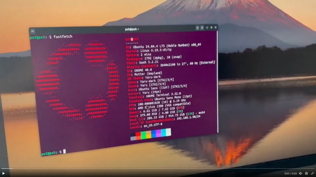 大神让PS5成功运行Linux 光追2K游玩《给他爱5》