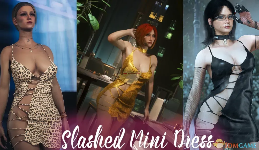 《赛博朋克2077》斜边镂空迷你裙MOD