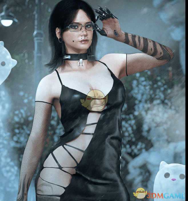 《赛博朋克2077》斜边镂空迷你裙MOD