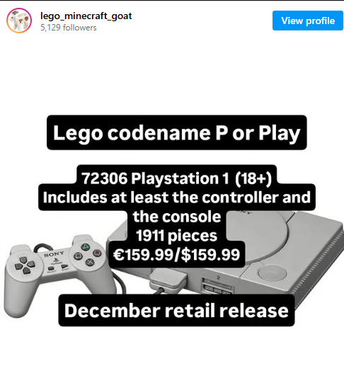 和Game Boy一样可以玩！曝乐高将推出PS1经典套装