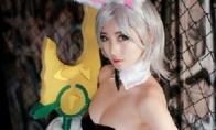 "LOL" Ruiwen Rabbit Girl COS COS Collection of White Hair Black Sister Love Big Radish