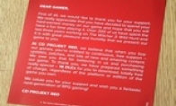 Sincerely, "Witcher 3: Crazy Hunt" physical version attached to the developer thanks