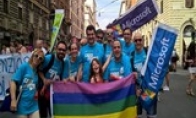 Microsoft employees march to celebrate the legalization of the United States through same -sex marriage throughout the t