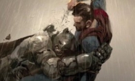 "Batman Wars Superman" Gorgeous original painting global box office breaking 200 million US dollars