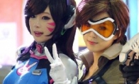 Korean spiral cat cos "Overwatch" map wears tightly dressed clothes and exquisite curves