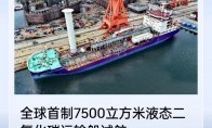 全球首制7500m³液态二氧化碳运输船 首次试航