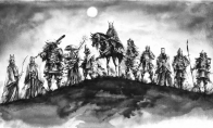 "Assassin's Creed: Shadow" ink painting style poster is very mysterious and majestic