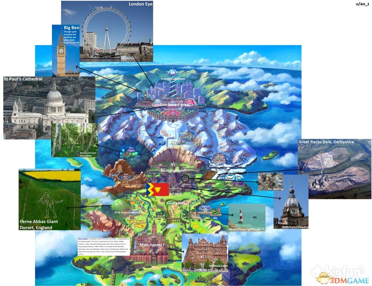 《精灵宝可梦：剑/盾》伽勒尔地区地图细节分析