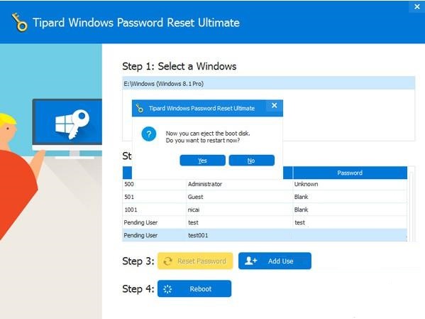 Tipard Windows Password Reset