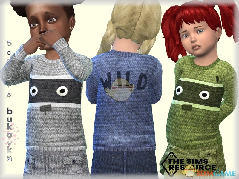 《模拟人生4》小孩的可爱卡通毛衣MOD