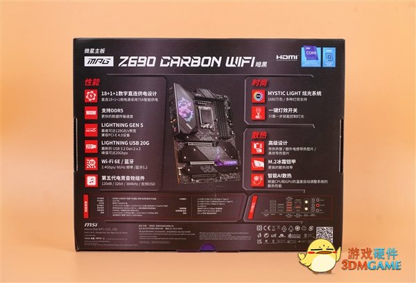 微星MPG Z690 CARBON WIFI暗黑主板图赏