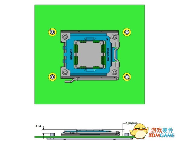 AM5处理器插槽细节：LGA接口+DDR5内存