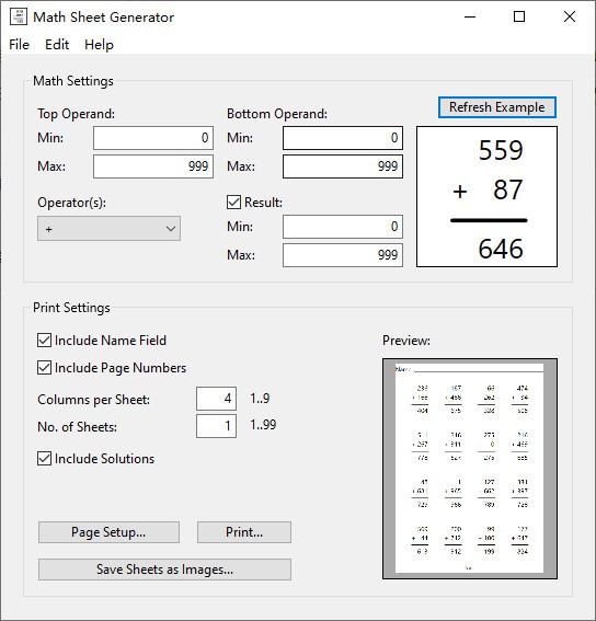 Math Sheet Generator 数学表格生成器 官方下载 Math Sheet Generator 数学表格生成器 最新版免费下载 3dm软件