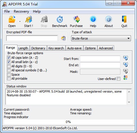 advanced pdf password recovery proV5.06