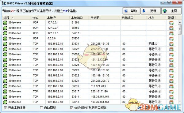 365TcpView(网络连接查看器)3.0