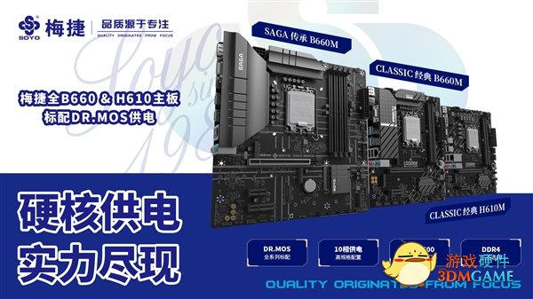 梅捷B660/H610主板发布：全系标配DR.MOS供电