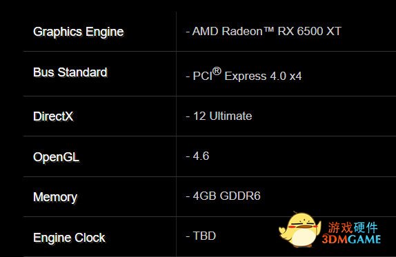 AMD RX 6500 XT 桌面显卡仅有 4 条 PCIe 4.0 通道，且不支持 AV1 解码
