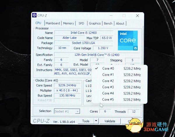 国外高玩成功将 i5-12400 超频至 5.2GHz，性能提高 33%