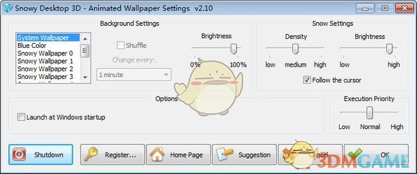 Snowy Desktop 3D(雪花桌面屏保软件)v2.2.1