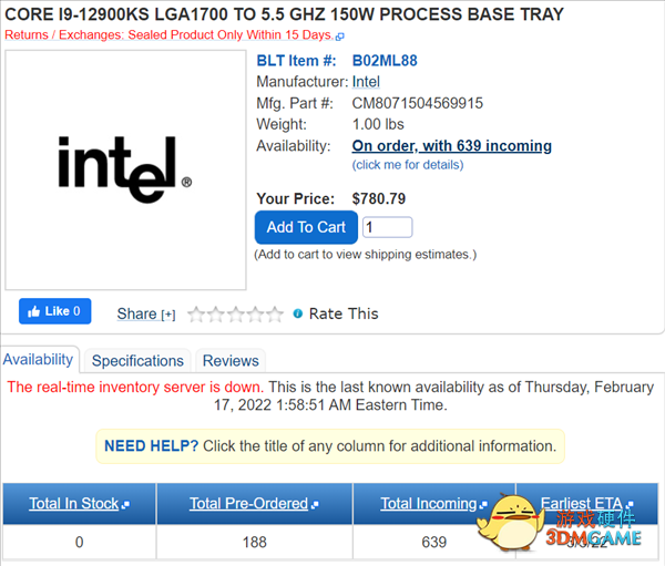 Intel i9-12900KS鸡血版加速5.5GHz：功耗高达260W