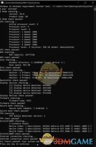 Win11SysCheck(微软Win11检测工具)v1.0