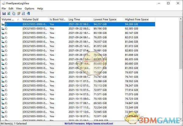 FreeSpaceLogView(可用磁盘空间日志查看工具)v1.00
