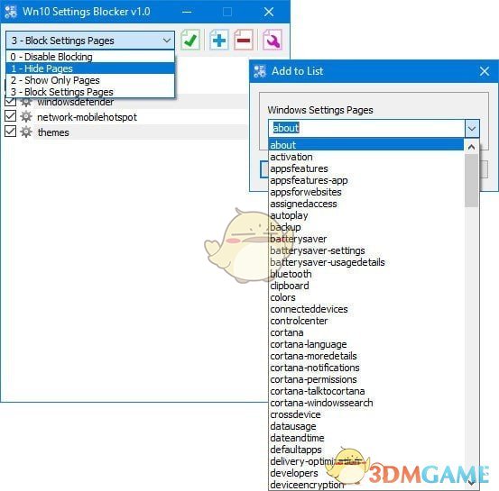Win10 Settings Blocker(win10隐藏设置工具)v1.1