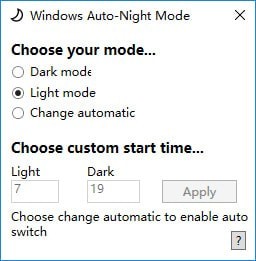 Windows Auto-Night Mode(色调模式调整软件)v1.0