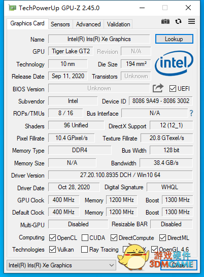 GPU-Z神软升级2.45.0：第一次支持Intel Arc显卡