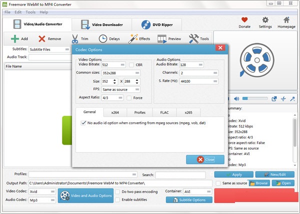 Freemore WebM to MP4 ConverterV10.8.1