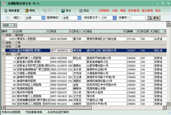 全国医院数据库v2.0
