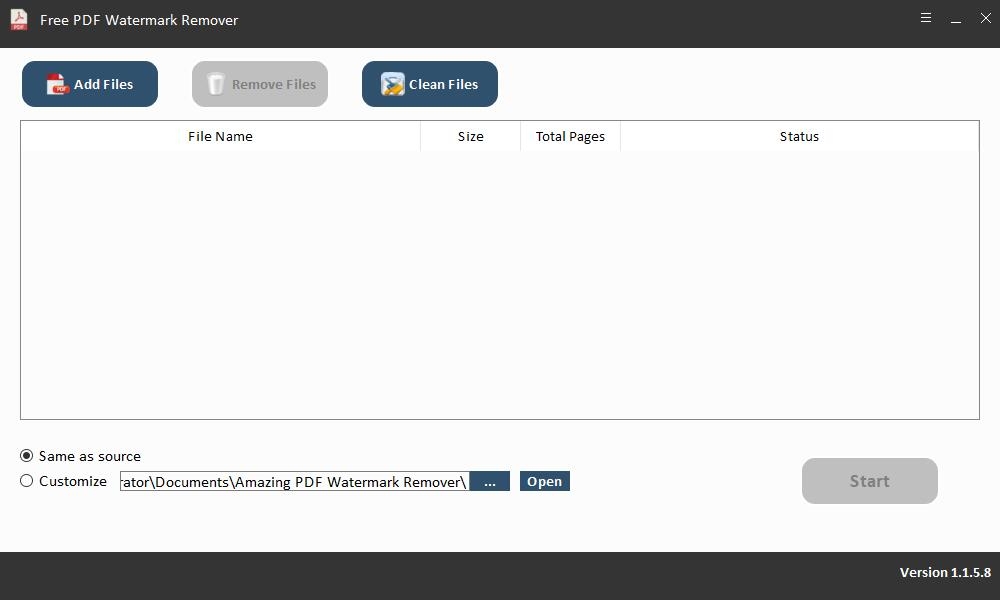 Free PDF Watermark Removerv1.1.5.8