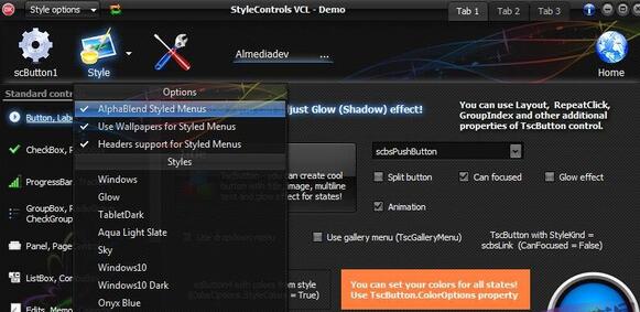 StyleControls 5.80  扁平化的UI控件包 For D12-Delphi 大神网