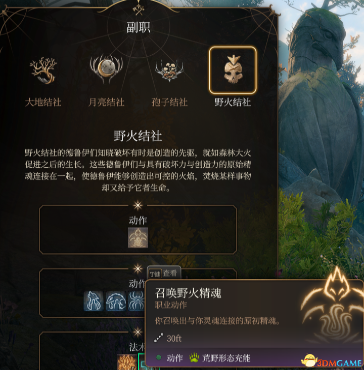 《博德之门3》德鲁伊子职：野火结社MOD