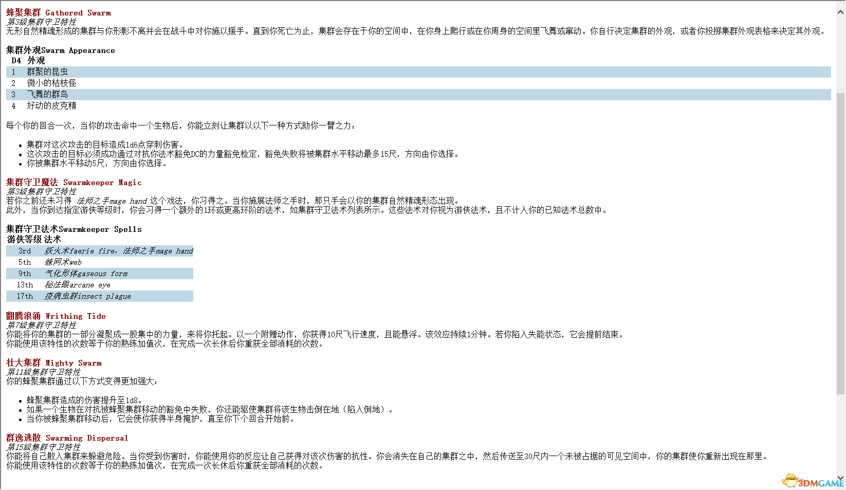 《博德之门3》游侠子职：集群守卫MOD