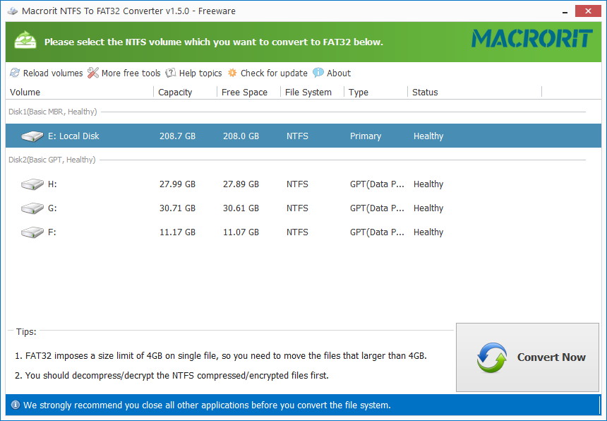 NTFS to FAT32 Converter（NTFS 到 FAT32 转换器）2.0.1