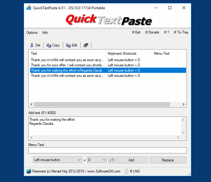 QuickTextPaste便携版