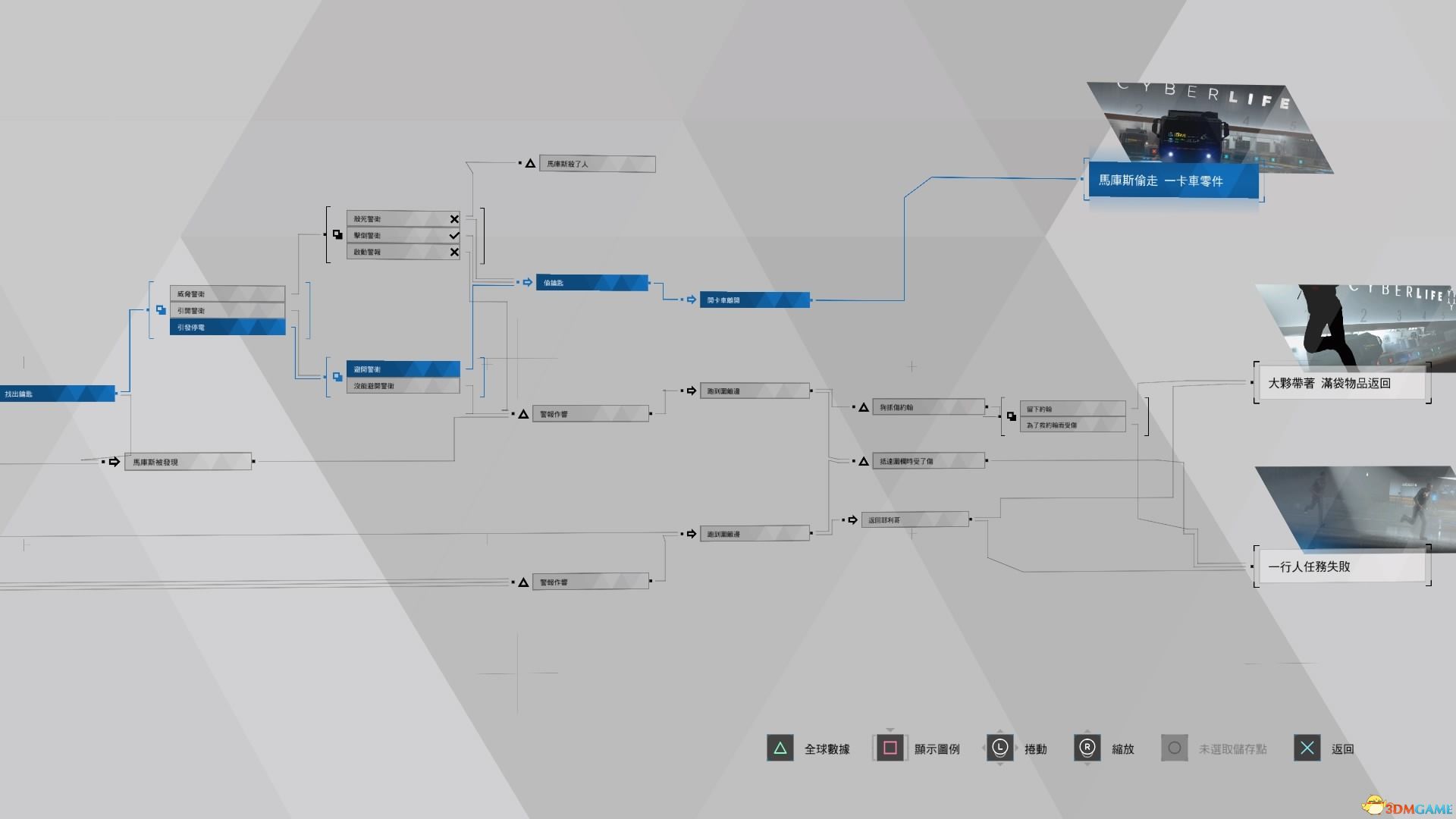 《底特律：变人》全流程分支条件图解 全成就奖杯达成路线