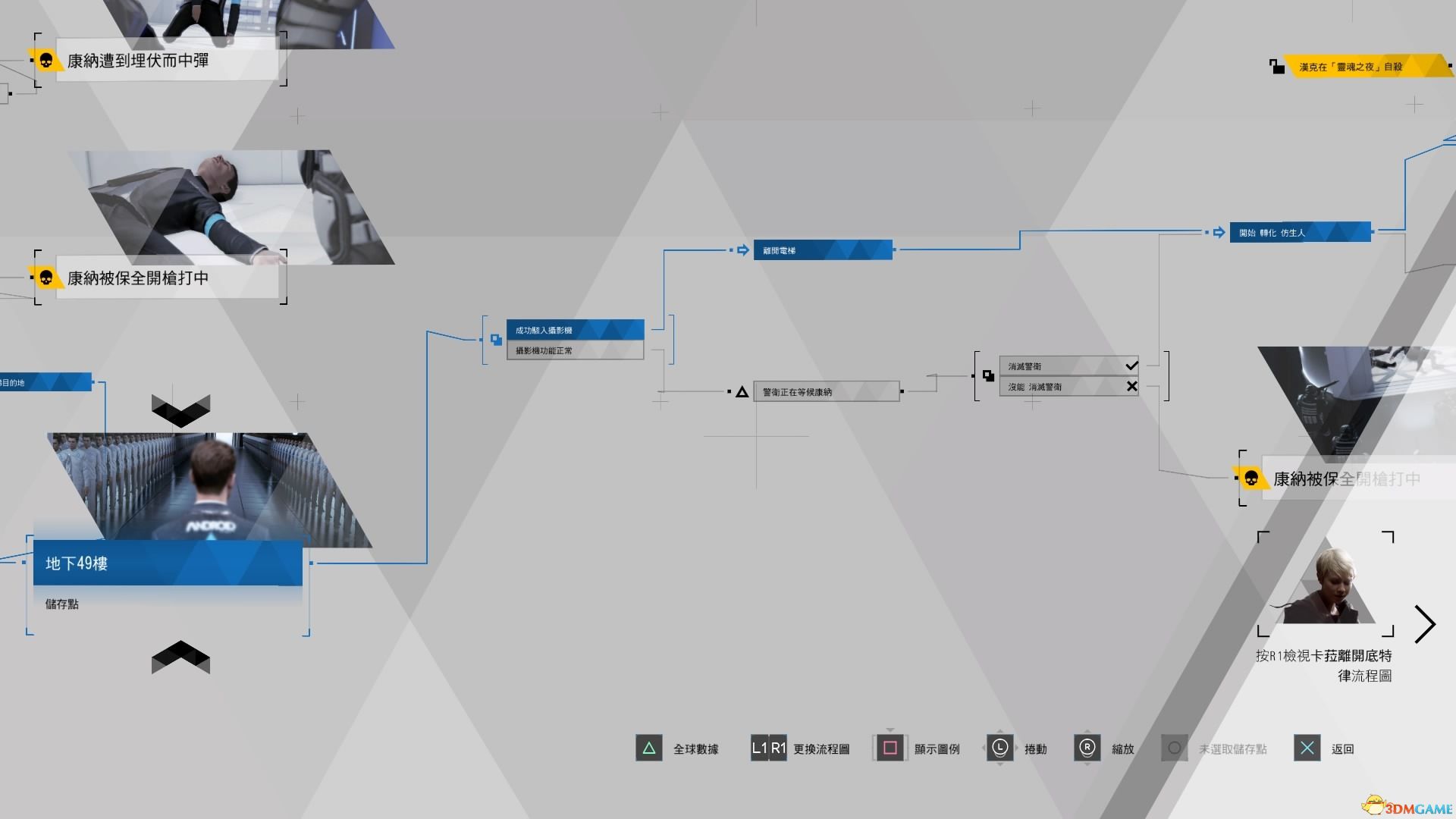 《底特律：变人》全流程分支条件图解 全成就奖杯达成路线