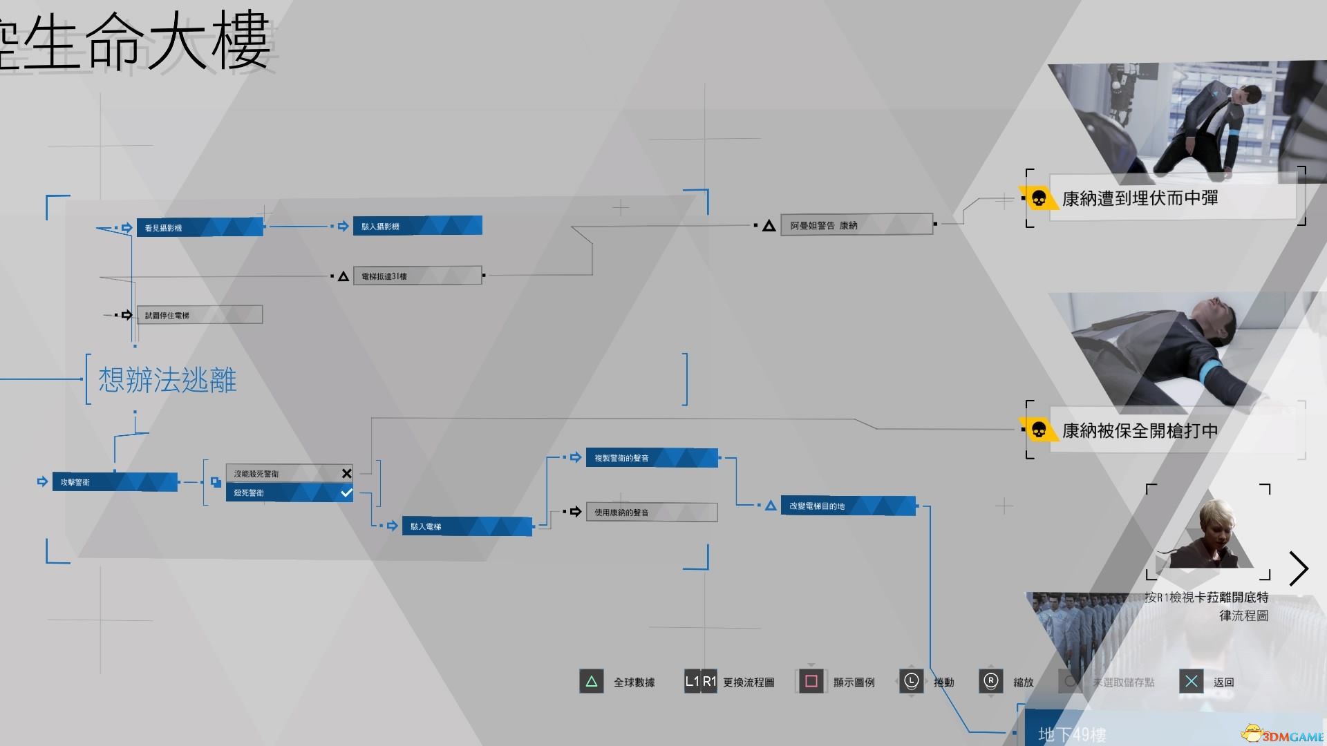 《底特律：变人》全流程分支条件图解 全成就奖杯达成路线