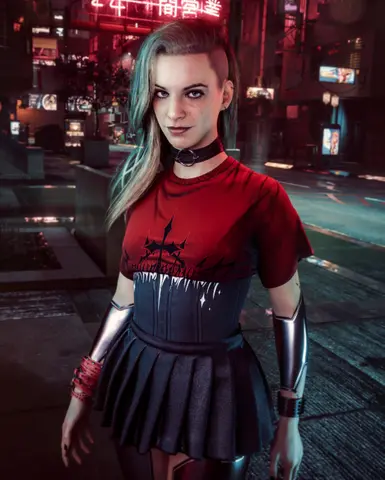 《赛博朋克2077》Y2K紧身胸衣上衣MOD